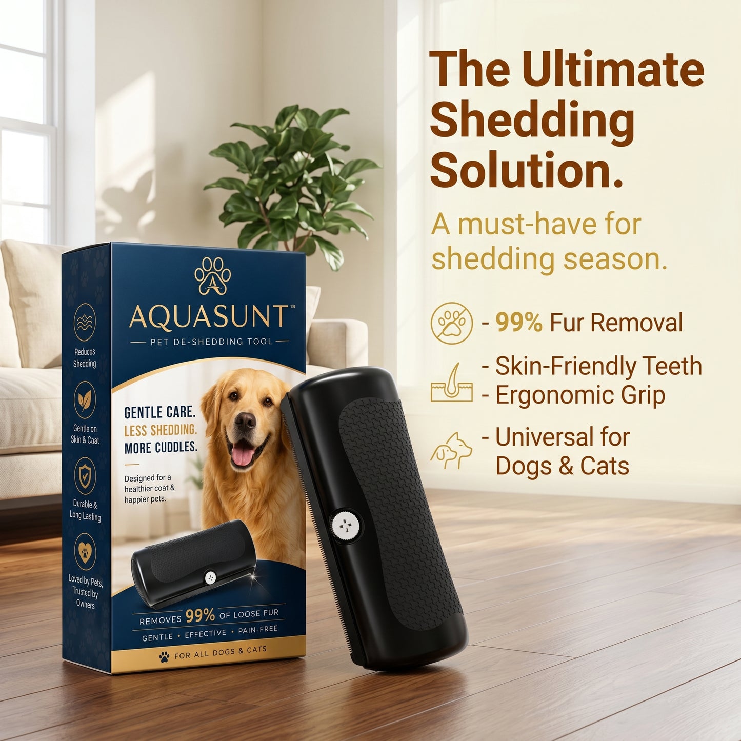 AQUASUNT™ Pet De-Shedding Tool