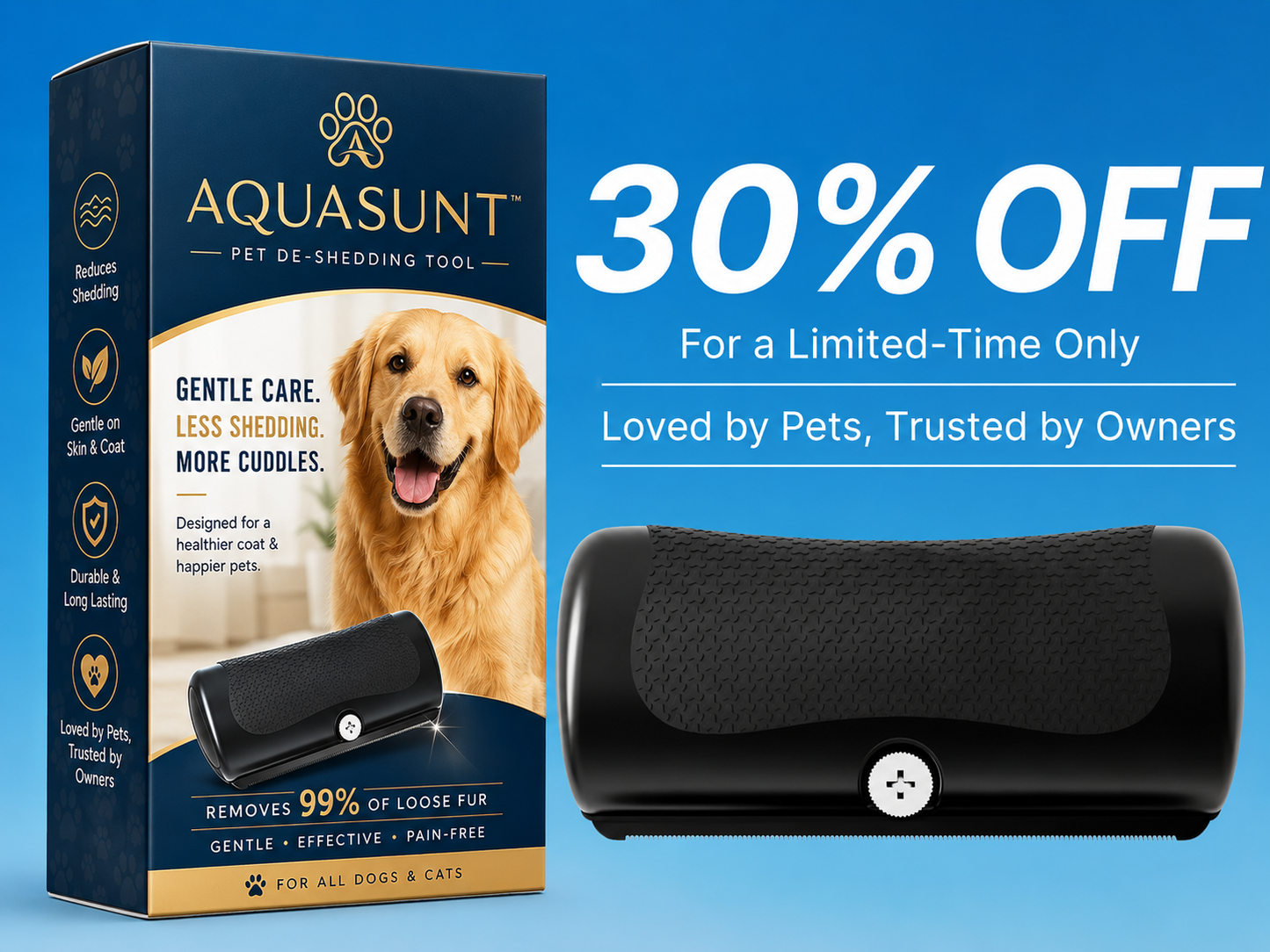 AQUASUNT™ Pet De-Shedding Tool