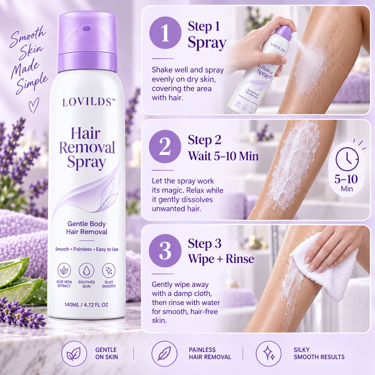 LOVILDS™ SmoothAway — Body Hair Removal Spray