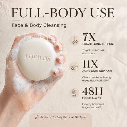 🧼 Niacinamide Brightening Soap for Dark Spots, Freckles, Acne Marks & Uneven Skin Tone