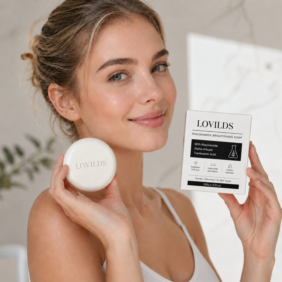 🧼 Niacinamide Brightening Soap for Dark Spots, Freckles, Acne Marks & Uneven Skin Tone